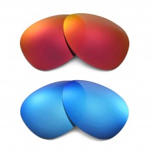 Walleva Polarized Ice Blue + Fire Red Replacement Lenses For Oakley Plaintiff (OO4057 Series) Sunglasses